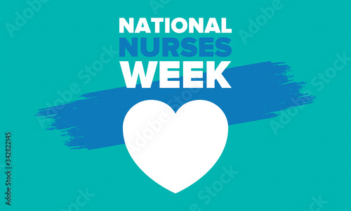 National Nurses Week. Thank you nurses. Medical and health care concept. Fighters against viruses and diseases. In honour of the doctors. Celebrated annual in United States. Vector illustration poster