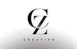 CZ zc letter design logo logotype icon concept with serif font and classic elegant style look vector