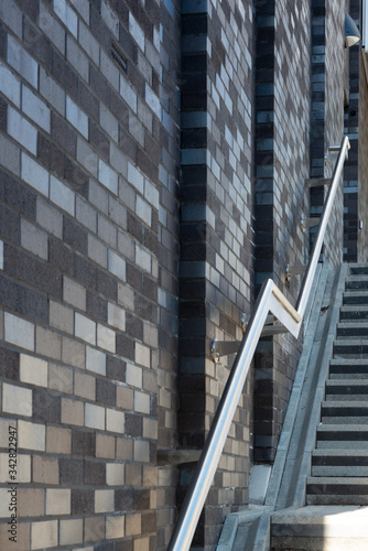 Brickwork and steps, Solent University Sports Hall, Southampton