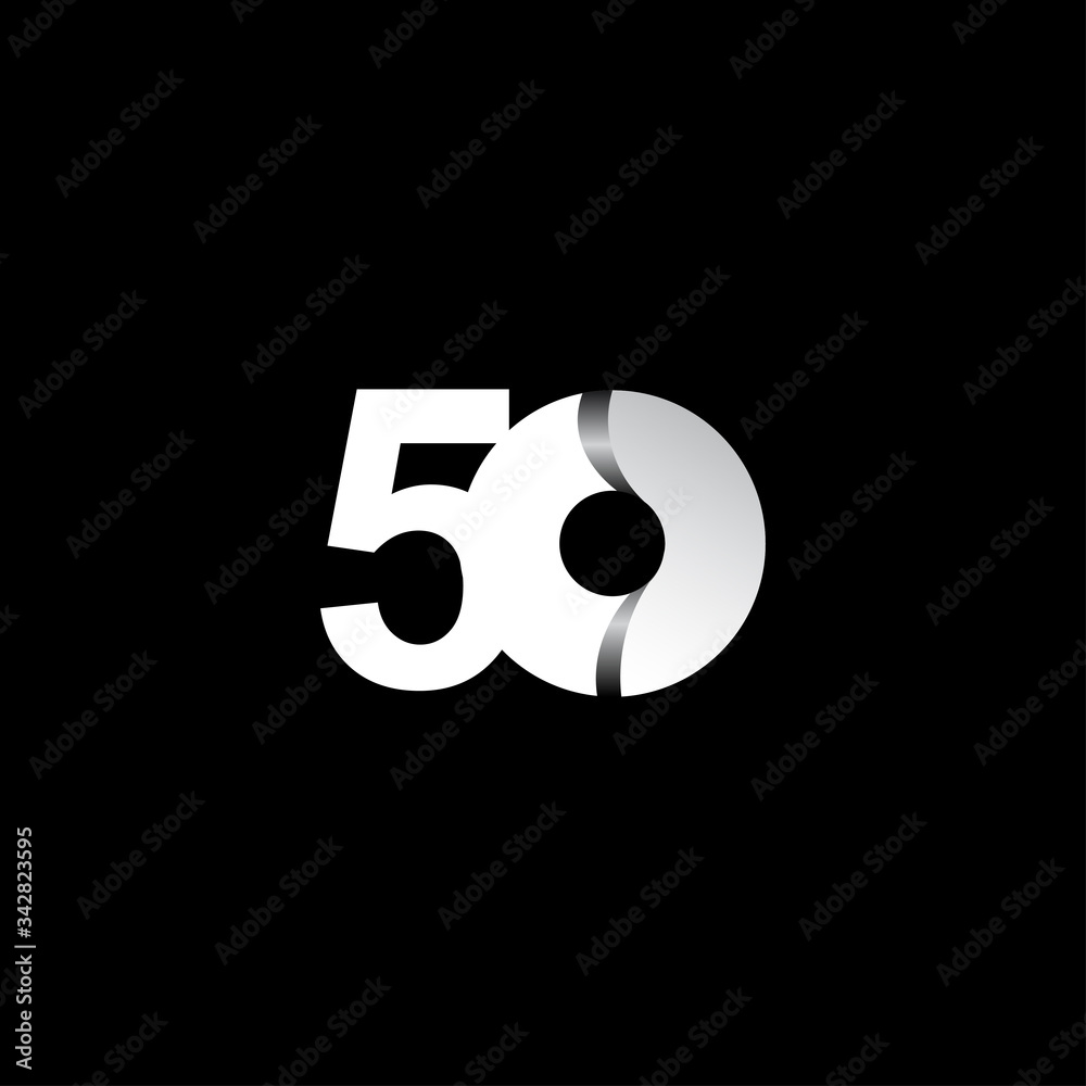 50 Years Anniversary Celebration White Circle Vector Template Design Illustration 50 Years Anniversary Celebration White Circle Vector Template Design Illustration