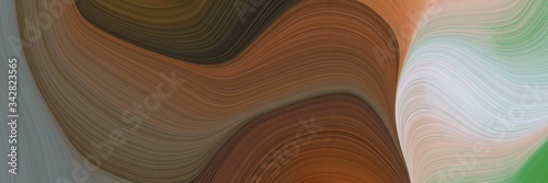 abstract colorful horizontal banner with old mauve, silver and rosy brown colors. fluid curved flowing waves and curves
