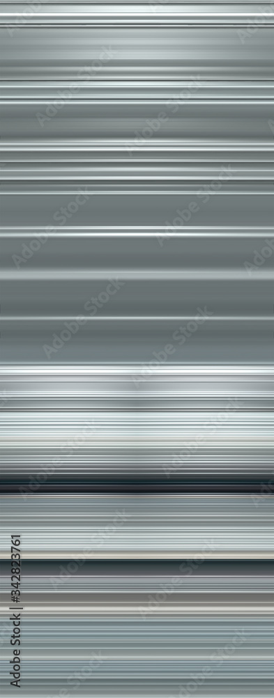 Obraz premium 3d rendered and illustration of horizontal striped lines with metallic silver color tone.