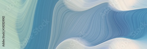 abstract moving designed horizontal header with cadet blue, light gray and ash gray colors. fluid curved lines with dynamic flowing waves and curves