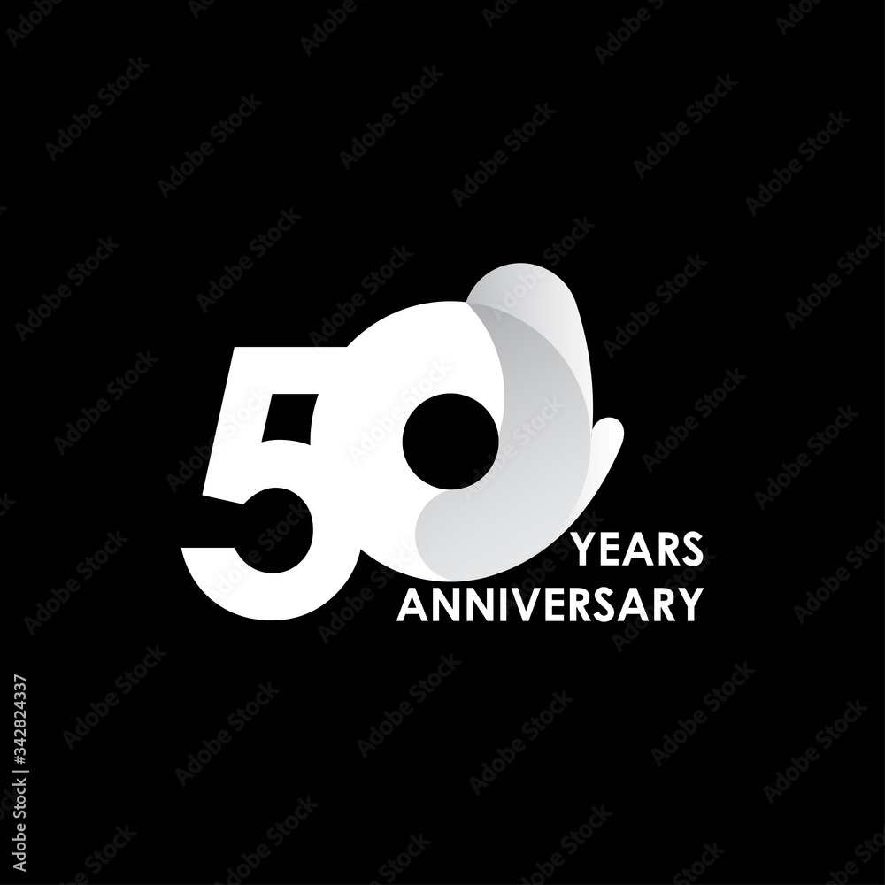 50 Years Anniversary Celebration White Circle Vector Template Design Illustration 50 Years Anniversary Celebration White Circle Vector Template Design Illustration