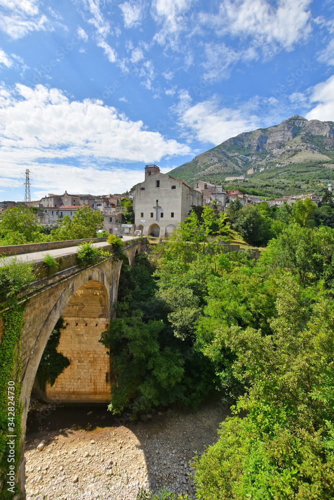 Obraz premium Panoramic view of the village of Faicchio in the province of Benevento, Italy