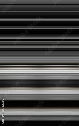 3d rendered and illustration of horizontal striped lines with metallic silver color tone.