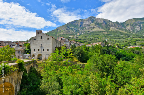 Panoramic view of the village of Faicchio in the province of Benevento, Italy