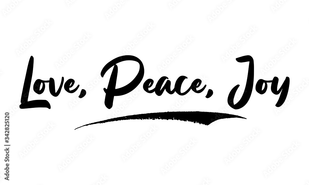 Love, Peace, Joy Calligraphy Handwritten Lettering for Sale Banners, Flyers, Brochures and 
Graphic Design Templates 