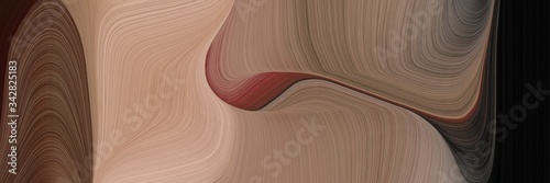 abstract modern designed horizontal header with gray gray, pastel brown and very dark pink colors. fluid curved flowing waves and curves