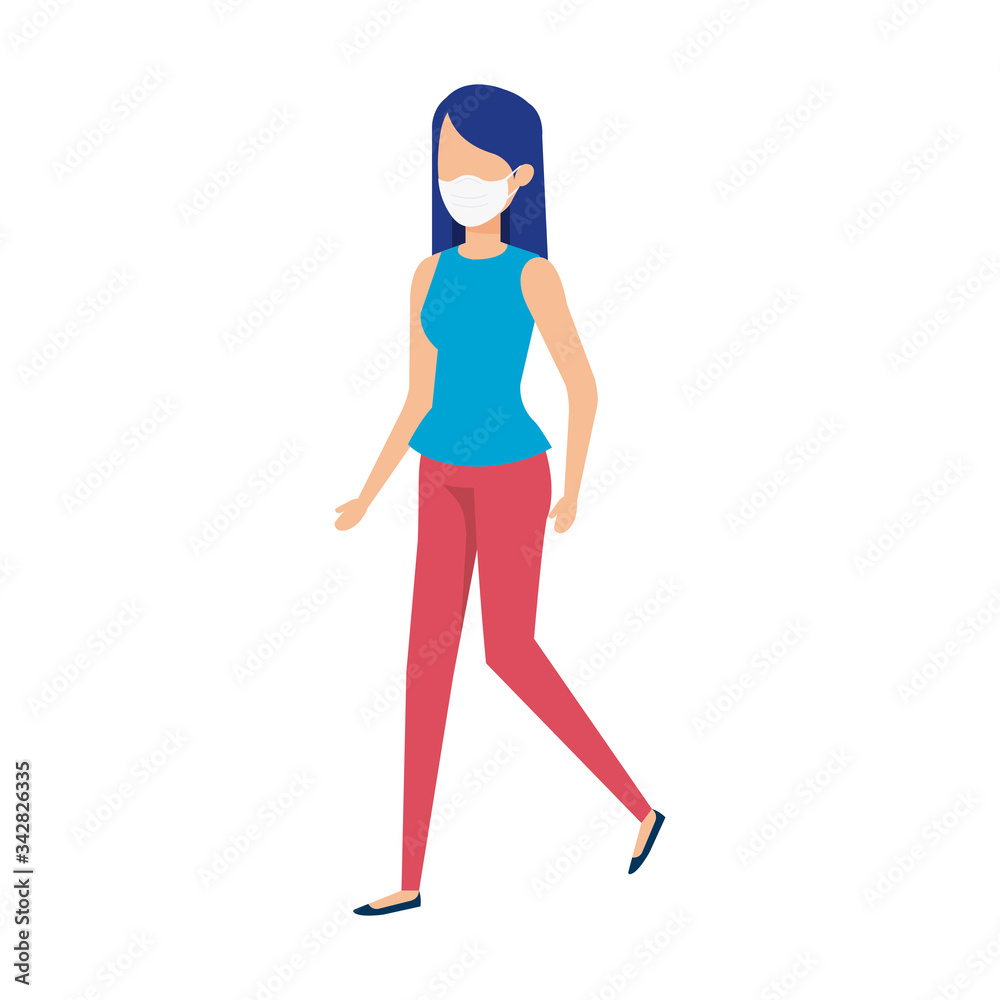 young woman using face mask isolated icon vector illustration design young woman using face mask isolated icon vector illustration design