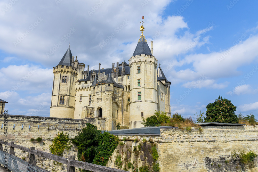 Saumur castle in the loire valley, france