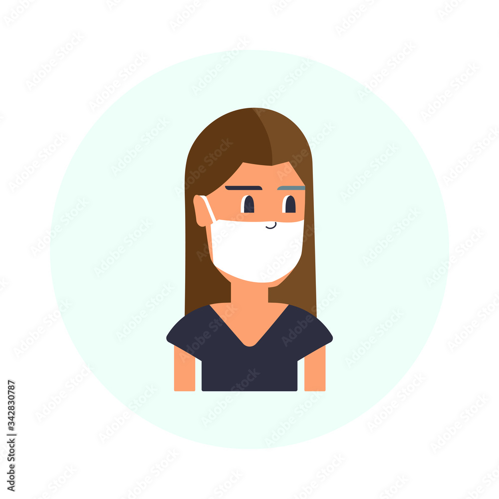 	
persona con mascarilla para prevenir enfermedades respiratorias, métodos de prevención mas usados, quédate en casa. mujer 