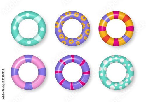 Rubber swim rings. 