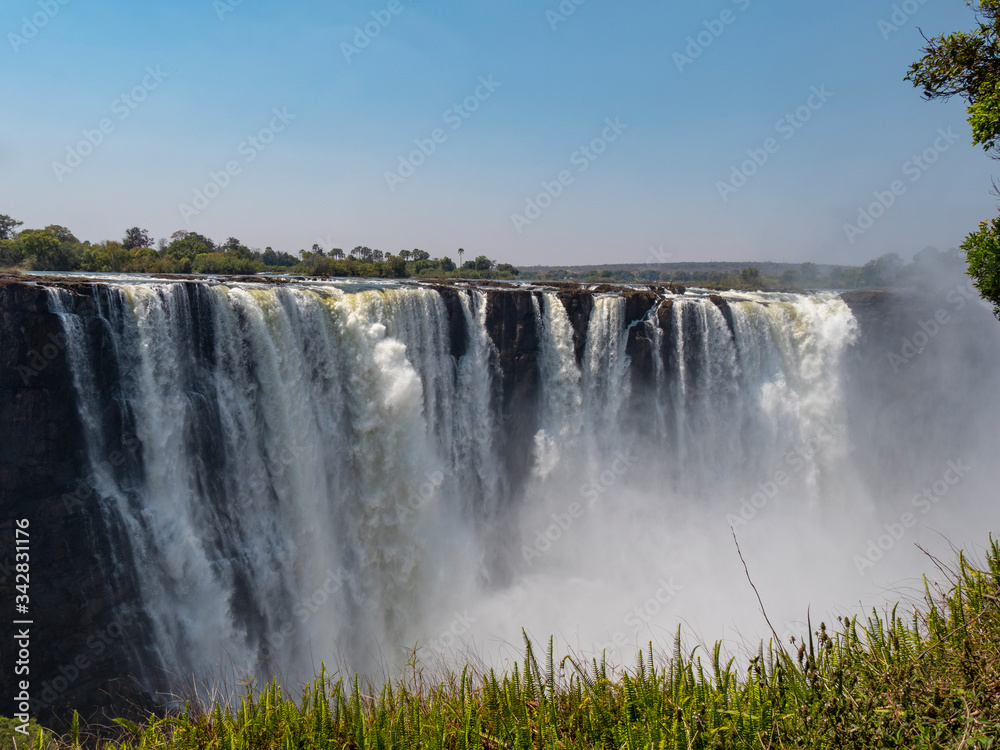 Victoria Falls from the Zimbabwe side of the Zambezi river Victoria Falls from the Zimbabwe side of the Zambezi river