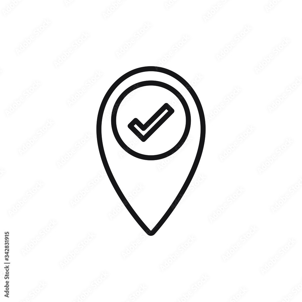 single icon of a location with outline style design single icon of a location with outline style design