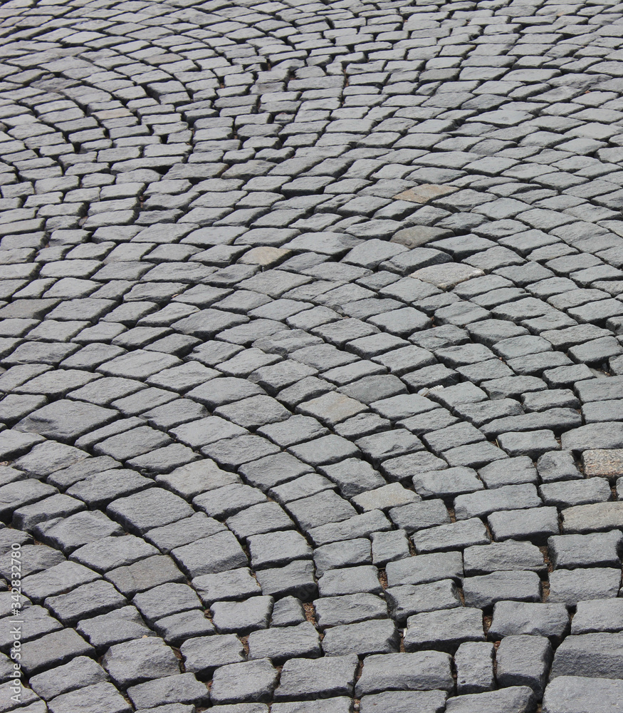 Cobblestone city street walkway pattern. Old town stone pavement, empty cobble stone city road with no people. Simple paved cobblestone street view Cobblestone city street walkway pattern. Old town stone pavement, empty cobble stone city road with no people. Simple paved cobblestone street view
