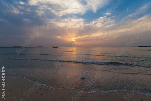 UAE, landscape sea, sunset