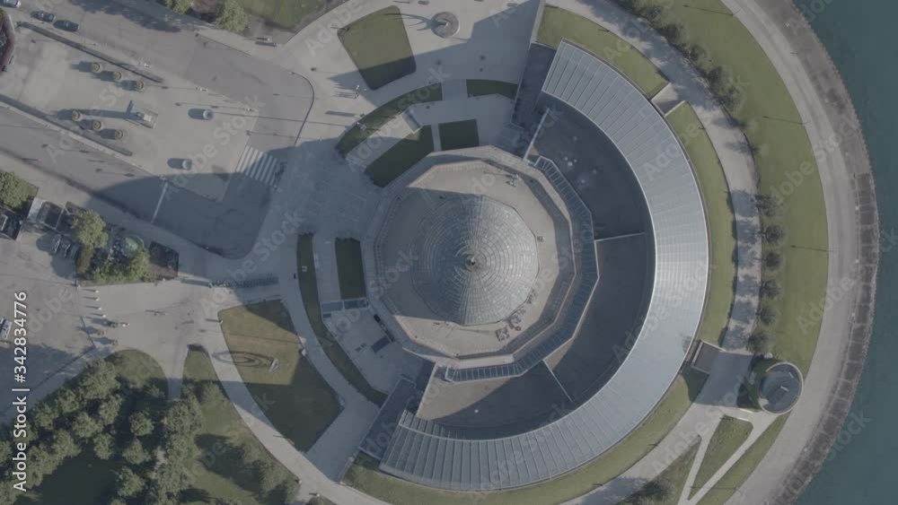 aerial drone top down perspective of the adler planetarium aerial drone top down perspective of the adler planetarium