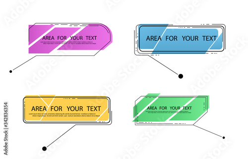 Area for your text. Names of digital callouts. Layout element for web, brochure, infographics. Vector illustration.