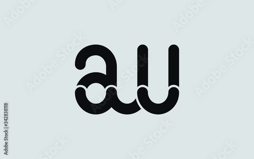 aw or wa and a, w Lowercase Letter Initial Logo Design, Vector Template