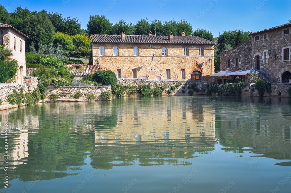 Thermal baths in Bagno Vignoni Tuscany Italy