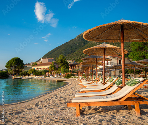 Exotic holidays on Nikiana beach of Lefkada island in summertime photo