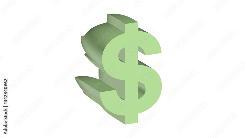 3D DOLLAR MARK MADE OF ABSTRACT LIGHT GREEN LEAF SHAPED BLOCKS 3D DOLLAR MARK MADE OF ABSTRACT LIGHT GREEN LEAF SHAPED BLOCKS