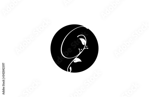 Letter G Minimalist Circle Signanture Flourishes Typography Logo photo