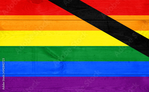Gay Memory flag pattern on wooden board texture ,retro vintage style