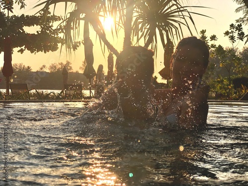 splashes of a happy fammily photo