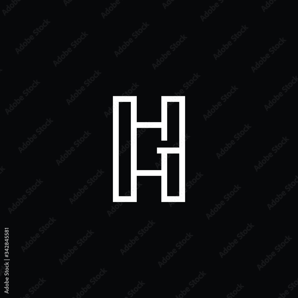 Minimal elegant monogram art logo. Outstanding professional trendy awesome artistic H HH HG GH initial based Alphabet icon logo. Premium Business logo White color on black background