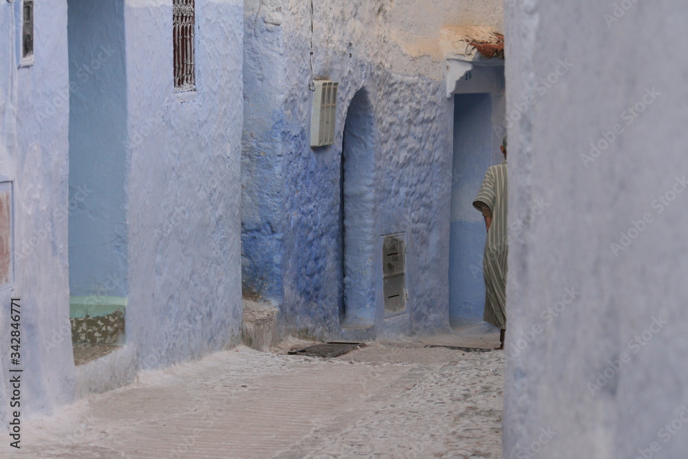 calles azules de Chefchaouen, Marruecos