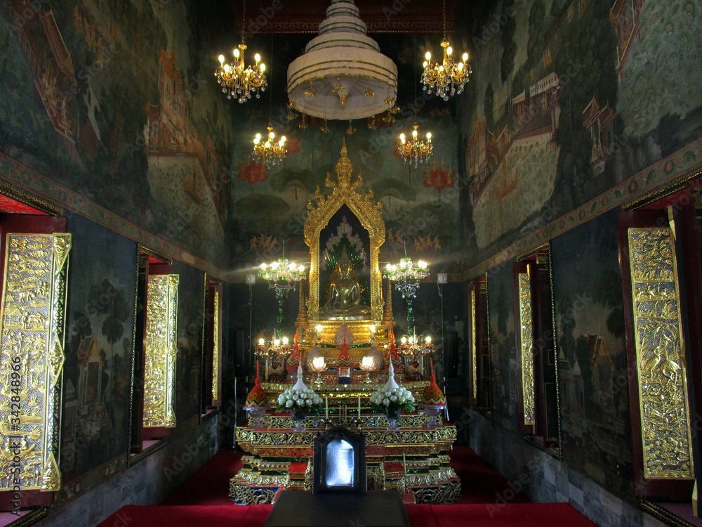 Buddha statue in Dark From  temple  Thailand