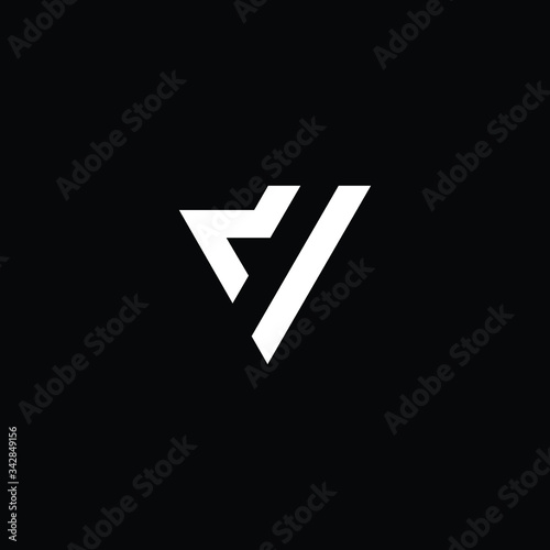 Minimal elegant monogram art logo. Outstanding professional trendy awesome artistic DV VD initial based Alphabet icon logo. Premium Business logo White color on black background