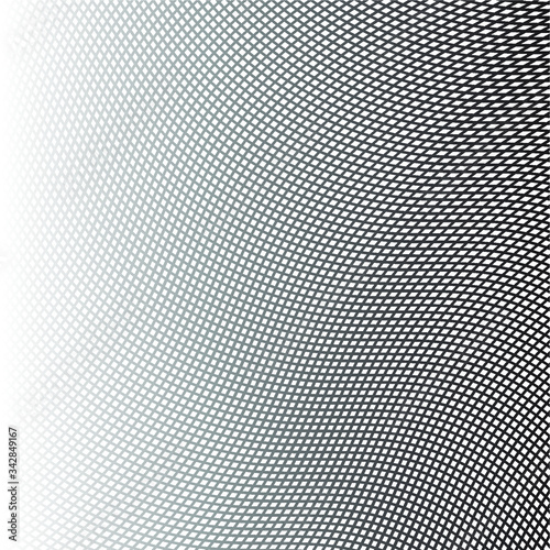Abstract background for banners, cards, posters. Thin intersecting lines in the form of waves. Gradient, monochrome.