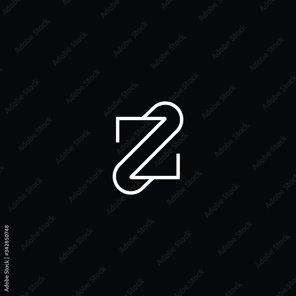 Minimal elegant monogram art logo. Outstanding professional trendy awesome artistic Z ZZ initial based Alphabet icon logo. Premium Business logo White color on black background Minimal elegant monogram art logo. Outstanding professional trendy awesome artistic Z ZZ initial based Alphabet icon logo. Premium Business logo White color on black background
