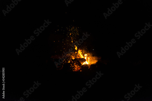 Fire on black background © Corentin