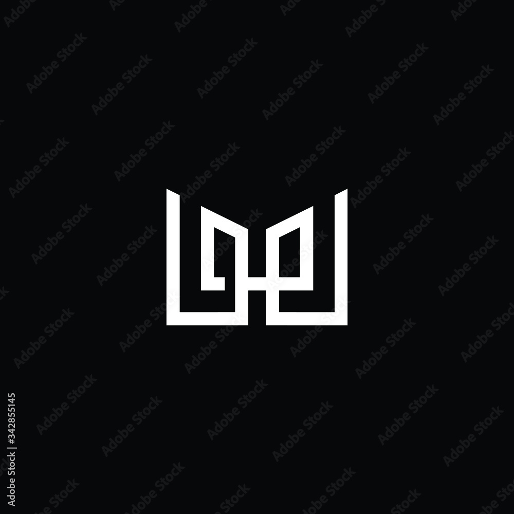 Minimal elegant monogram art logo. Outstanding professional trendy awesome artistic W WW WU UW initial based Alphabet icon logo. Premium Business logo White color on black background