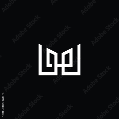 Minimal elegant monogram art logo. Outstanding professional trendy awesome artistic W WW WU UW initial based Alphabet icon logo. Premium Business logo White color on black background