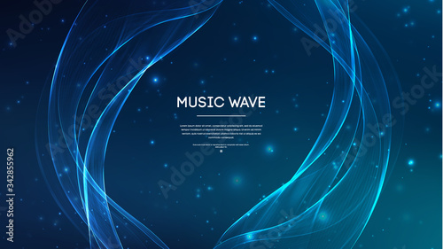 Music abstract background blue. Equalizer for music, showing sound waves , music background equalizer vector concept.