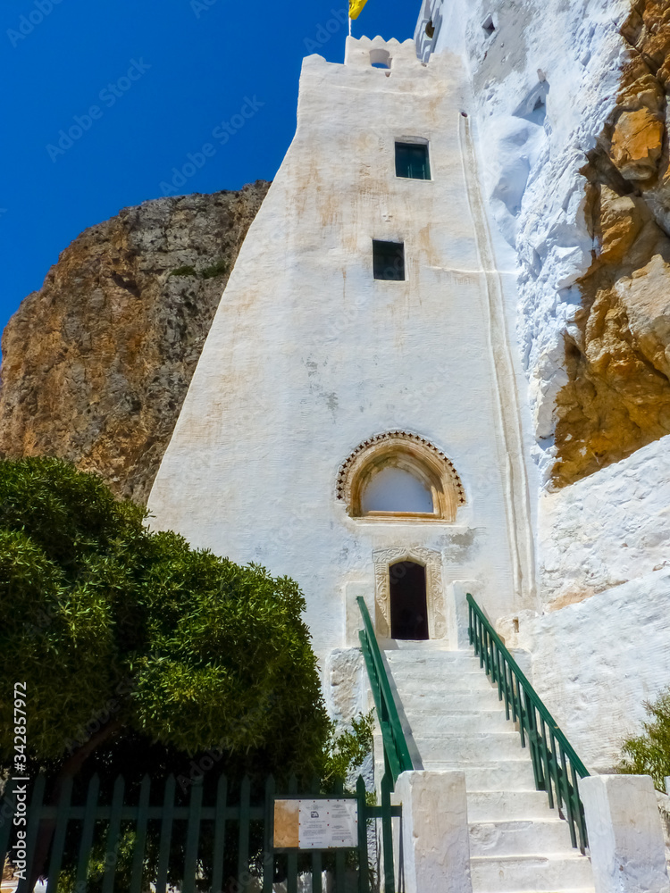 Hozoviotissa Monastery in Amorgos island, Cyclades, Greece