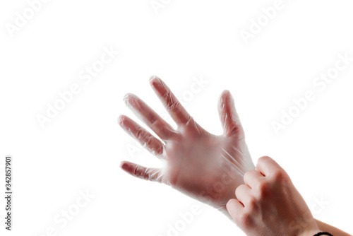 Wallpaper Mural Hand in glove isolated on white Torontodigital.ca