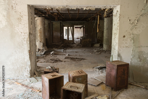 Hall of abandoned hotel Chernobyl