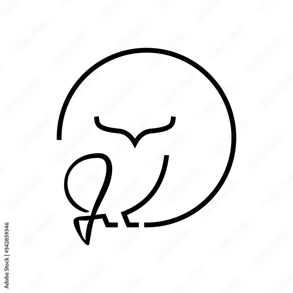 Obraz premium Outline owl logo design. line owl logo vector illustrations