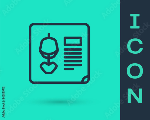 Black line X-ray shots icon isolated on green background. Vector Illustration