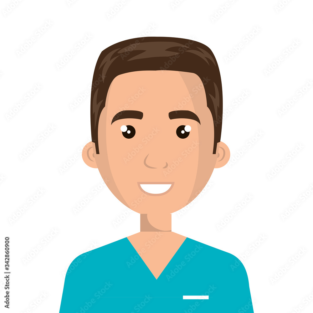 male paramedic avatar character icon vector illustration design