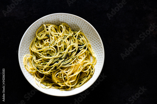 spaghetti pasta in a bowl