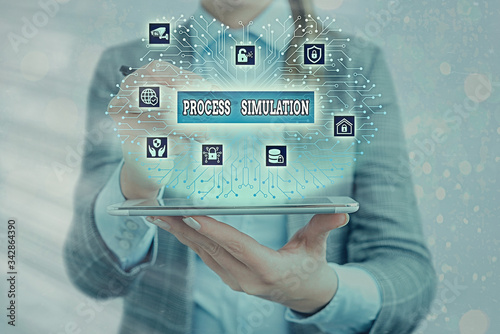 фотографія Text sign showing Process Simulation