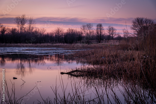 evening light over a lake