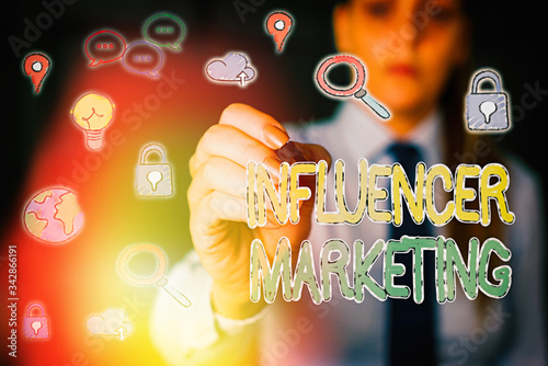Handwriting text Influencer Marketing. Conceptual photo Endorser who Influence Potential Target Customers